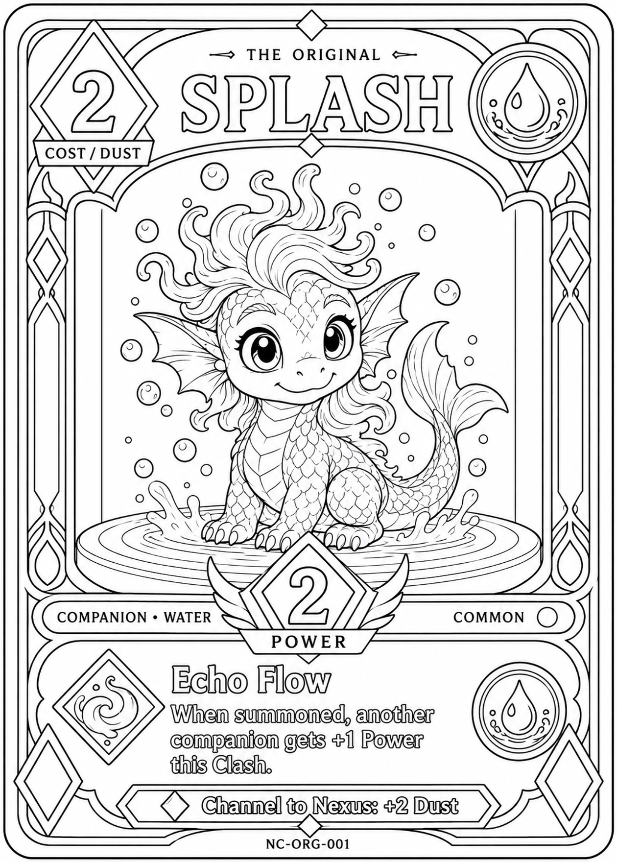 Splash line-art target card