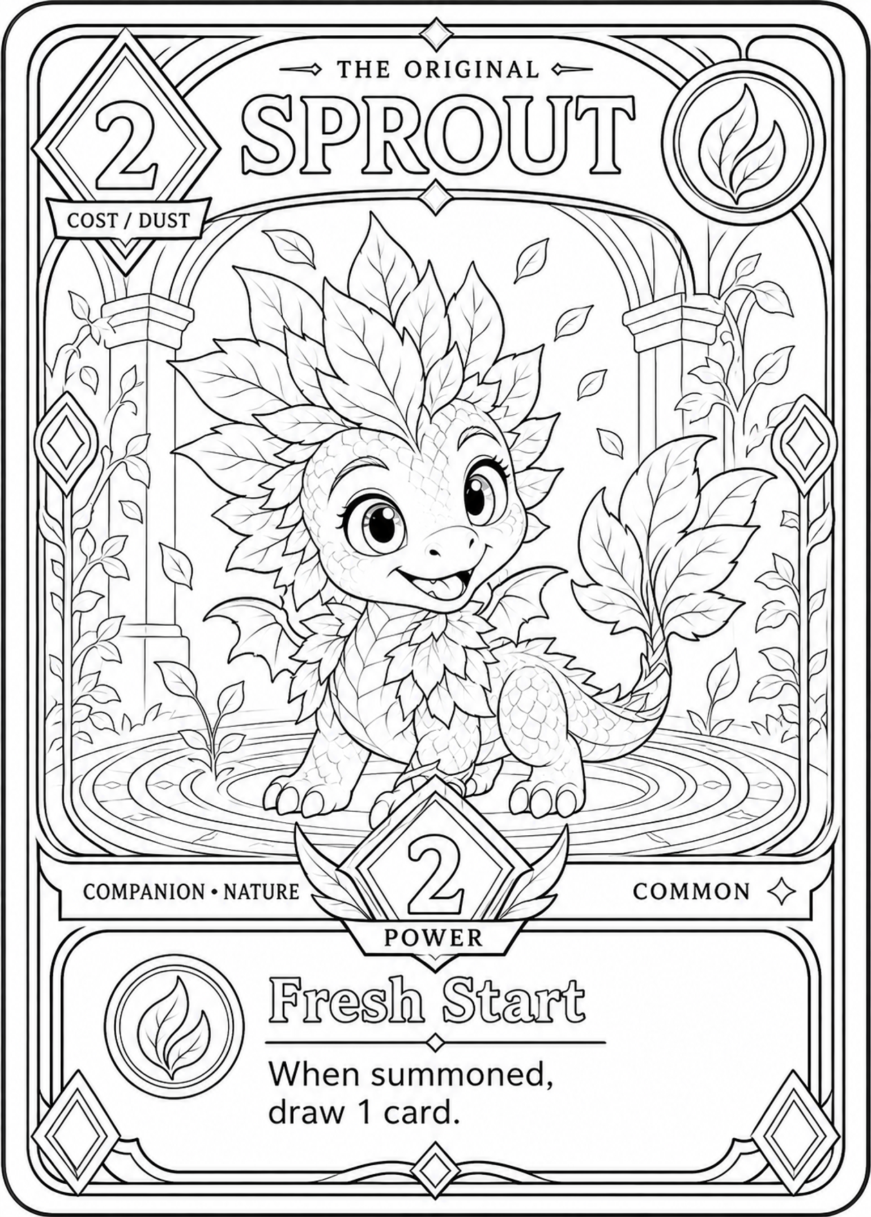 Sprout line-art target card
